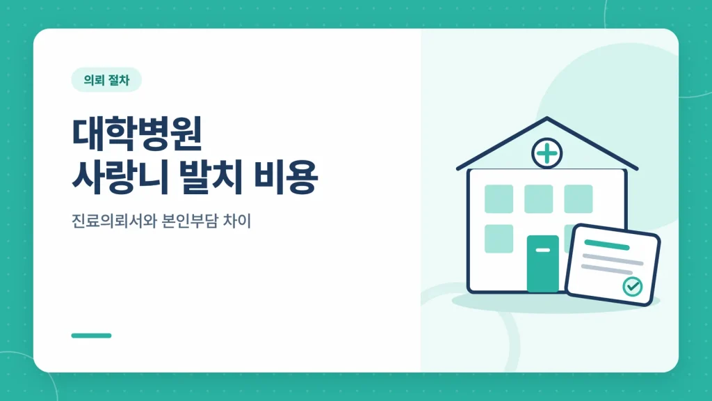 대학병원 사랑니 발치 비용